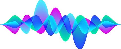 Colorful sound waves are creating a vibrant and dynamic visual representation of audio signal waveform, symbolizing music, sound design, or digital audio processing vector