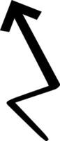 Black hand drawn arrow pointing upwards, symbolizing growth, progress, and positive momentum, isolated on white background, ideal for visual communication and design projects vector