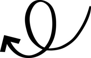 Continuous line drawing creating a spiral with a left pointing arrow, forming a dynamic and modern sketch design element that adds a unique touch to any graphic composition vector