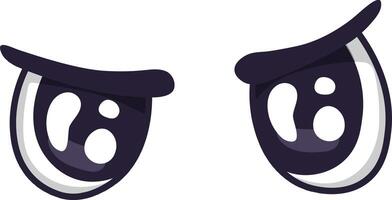 Cartoon eyes are expressing sadness with eyelids down and tears forming, creating a melancholic and expressive visual representation of sorrow vector