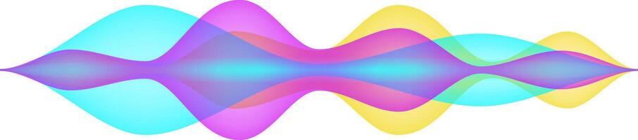 Colorful overlapping sound waves are creating a vibrant and dynamic visual representation of a digital audio signal, symbolizing music, sound design, or audio technology vector