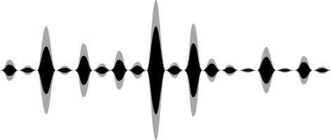 Black and grey sound waves are vibrating on a white background, representing audio frequencies, music waves, radio signals, and digital voice visualization vector