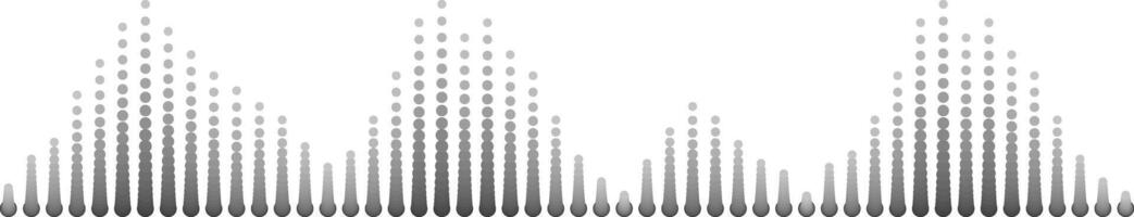 Black sound waves visualizing abstract music, representing radio signal frequencies and digital voice tunes through an equalizer, creating a dynamic audio experience vector