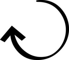 Hand drawn circular arrow creating a continuous loop and pointing upwards, representing concepts of repetition, return, and cyclical processes in a minimalist design vector