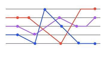 Colorful line graphs are representing key performance indicators and business data trends over a specific time period, providing valuable insights for analysis and decision making vector