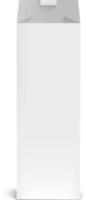 Realistic white cardboard packaging box mockup standing upright, ideal for highlighting branding and design concepts with a clean and modern presentation vector