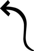 Simple, hand drawn arrow curves smoothly downwards and to the left, conveying a sense of direction or change in a casual, sketched aesthetic vector