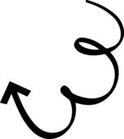 Continuous line drawing creating a curved arrow pointing upwards, representing a winding journey or a significant change in direction, embodying progress and movement vector