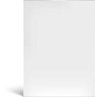Vertical closed white rectangular cardboard box packaging mockup template casting a shadow on a white background, perfect for showcasing branding and product design vector