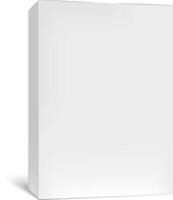 White rectangular packaging box mockup template casting a shadow on a clean white background, ideal for presenting product designs and enhancing brand identity vector
