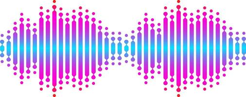 Colorful sound waves are visualized with a vibrant gradient, creating an abstract representation of audio signals, music waveforms, or digital studio equalizer effects vector