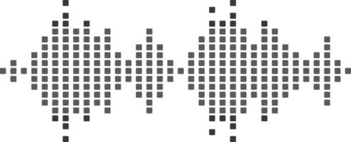 Abstract music wave creating a dynamic tune equalizer set, visualizing radio signal frequencies and digital voice patterns, capturing the essence of sound and technology vector