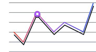 Colorful line graph is depicting various data trends, including growth, decline, peak performance, and fluctuation, providing valuable insights into business performance vector