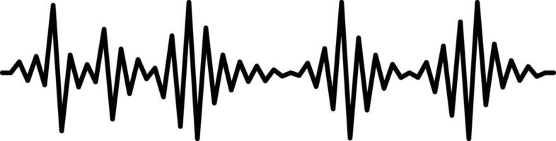 Black oscillating sound waves are visualizing audio signal, music wave, radio signal frequency and digital voice tune equalizer against white background vector
