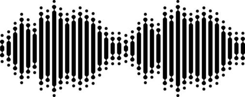 Black sound waves pulsating with energy, visualizing abstract music, radio signal frequency, and digital voice, forming a dynamic tune equalizer set against a clean white background vector