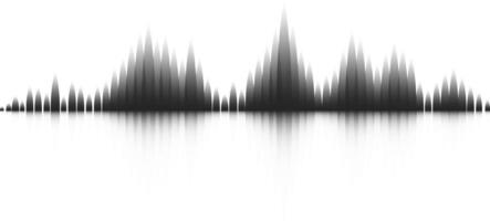 Black sound waves are reflecting on a white background, creating a visualization of audio frequencies, ideal for music and technology projects vector
