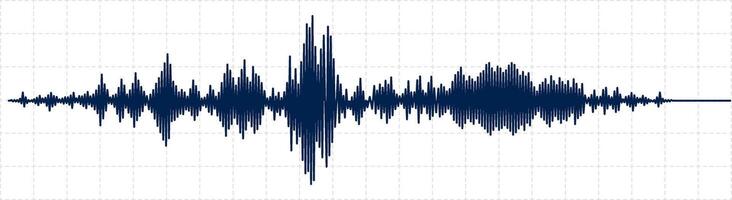 Dark blue seismic activity diagram displaying radio frequency waves alongside an oscilloscope waveform graph on a white grid background, illustrating intricate data analysis in geophysics vector