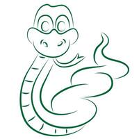 symbol of 2025 green outline of stylized snake vector