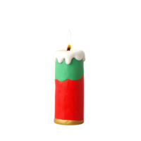 Candle - Christmas clay element in naive childish style. Isolated raster plasticine toy. png