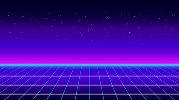 Retro 80s sci-fi futuristic style background animation. retro futuristic synth wave animation in 1980s style. Retro Nostalgic new wave vaporwave cyberpunk animation with vibrant neon colors. video