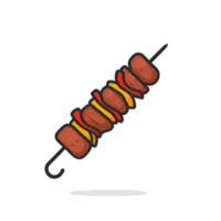 A skewered meat on a skewer png