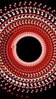 Vivid Dynamic Red and White Spirals with a Dark Center Creating a Bold Artwork Effect video