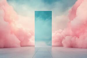 Beautiful sunset clouds with pastel colors creating a serene sky backdrop photo