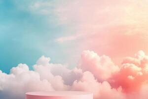 Beautiful sunset clouds with pastel colors creating a serene sky backdrop photo