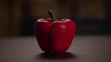 A Vibrant Red Bell Pepper Set Against a Dark Background Makes for a Beautiful Image video