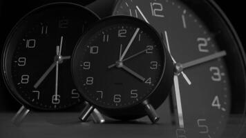 A Collection of Elegant Black and White Clocks Captured in Sharp Focus and Detail video