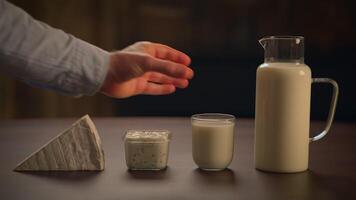 Exploring Dairy Products Milk, Cheese, and Cream in an Elegant Modern Setup for Dining video