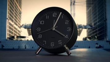 A modern clock in an urban environment highlights creativity, merging functionality with design video