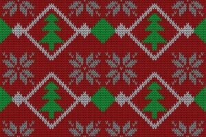 Knitting geometric pattern, Christmas tree knitting background for wallpaper, card, site, fabric, wrapping paper vector