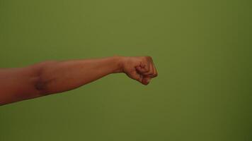 A Dynamic Gesture Displayed Against a Bright Green Background, Full of Life and Energy video