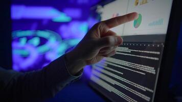 A User Engaging with Data Analytics Displayed on the Screen is a crucial activity video