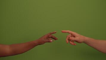 A Pointing Gesture Demonstrated Against a Bright Green Background for Visual Impact video