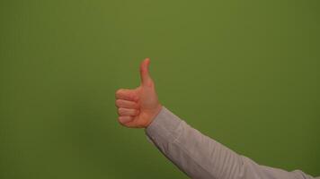 A Thumbs Up Gesture That Stands Out Vibrantly Against a Bright and Lively Green Background video