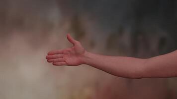 The Gesture of Connection and Invitation in a Soft Focus Creates an Inviting Atmosphere video