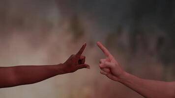 Hands are Pointing in Various Different Directions with a Unique Artistic Background video