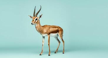 Graceful gazelle in minimalist pastel setting for design and print projects photo