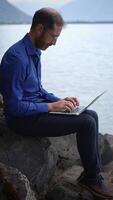 Working Remotely by the Beautiful Water, Embracing Both Nature and Productivity Equally video