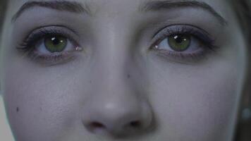 CloseUp Portrait of a Woman with a Unique Eye Expression that Captures Attention video