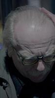 An Elderly Man, Deeply Absorbed in Thought, Found Himself in a Bustling Urban Setting Today video