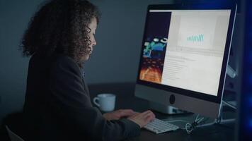 A Professional Engaged in Data Analysis at a CuttingEdge Modern Computer Environment video
