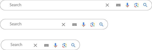 Search bar web page internet browser button, search box template isolated for UI UX design and web site vector