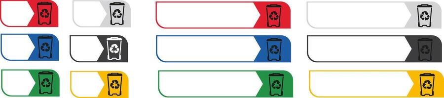 stickers in different colors for sorting garbage vector