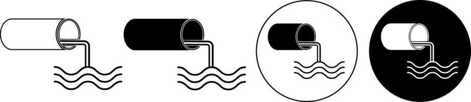 sewage line icon in white and black colors. sewage flat icon from sewage collection for web, mobile apps and ui. vector