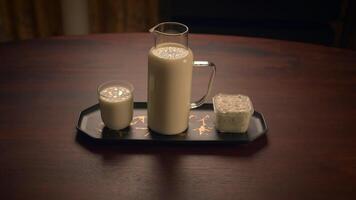 A Table Laid Out with Fresh Milk and Various Dairy Products for Everyone to Enjoy video