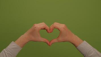 Hands Forming Heart Shapes Displayed Against a Lush Green Background Creating a Vivid Impression video