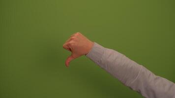A gesture of disapproval displayed against a vibrant green background for maximum effect video
